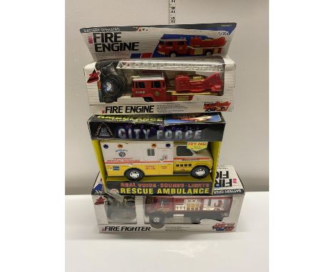 A selection of Fire Engine die-cast models 