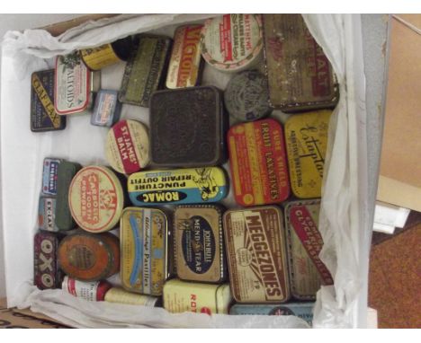Box of vintage tins