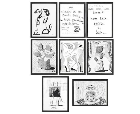 David Hockney R.A. (British, born 1937)A Collection of Some New Fax Prints Eight fax prints printed recto and verso, 1989, on