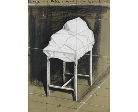 Christo &amp; Jeanne-Claude (American/Bulgarian, 1935-2020; 1935-2009)Package on a Table, Project 1961-1988 (Schellmann 142) 