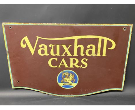 A Vauxhall Cars double sided enamel sign by Franco, 30 x 20".