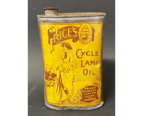A Price's Cycle Lamp Oil oval can.