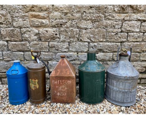 A selection of assorted cans including Shellmex &amp; BP Ltd.