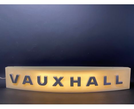 A Vauxhall dealership showroom lightbox circa 1950s/60s, 36" wide x 6" high x 5" deep.