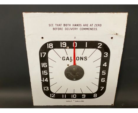 An Avery Hardoll petrol pump enamel clock face sign, 11 x 13 3/4".