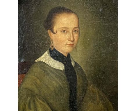 UNSIGNIERT (XIX). Ovales Damenportrait. Wohl Frankreich.Circa 35 cm x 27 cm das Gemälde. Circa 42 cm x 35 cm mit Rahmen. Gemä