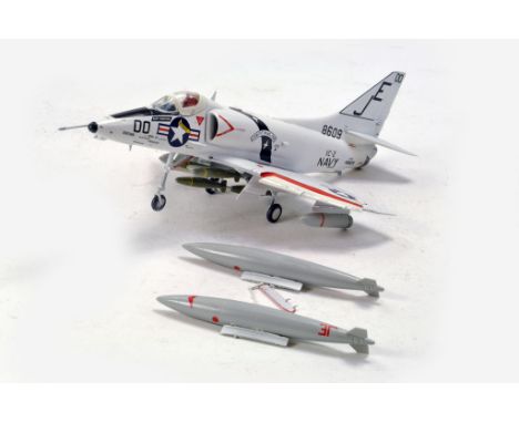 Large Hand Built Plastic Model Aircraft. A4 Skyhawk. Some light damage likely expected due to fragile nature but displays wel