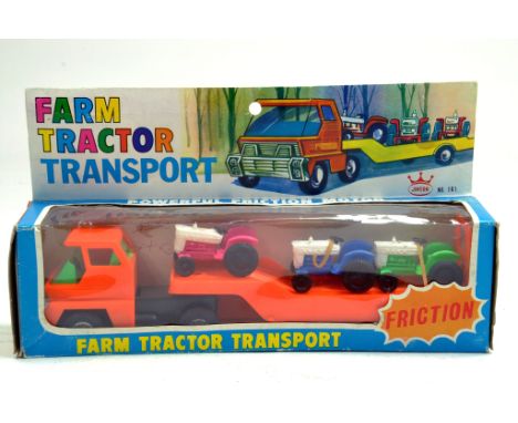 Jimson Hong Kong No. 161 Scarce Friction Driven Farm Tractor Transport Set. Excellent to Near Mint in Box.
