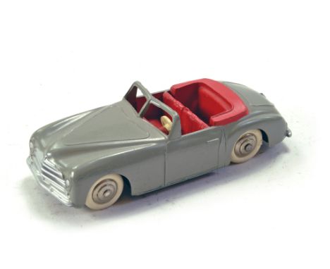 French Dinky No. 24s Simca 8 Sport with grey body, red interior and silver trim, chrome hubs with white smooth tyres. Superb 