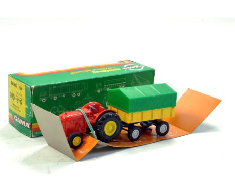 Gama Germany 1/43 Fiat 25R Tractor with Trailer.  Looks to be complete, excellent and with original box/boxes.