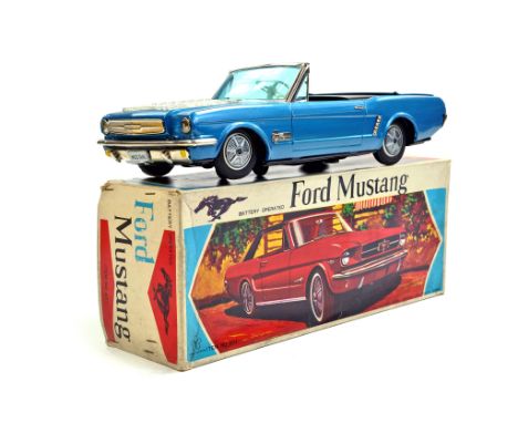 Yonezawa Japan Large Scale, 35cm, Tinplate Battery Operated Ford Mustang Convertible. Yet another fine toy of good working or