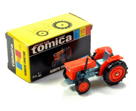 Tomica Tomy 1/42 No. 92 Kubota Tractor in Orange. Looks to be complete, excellent and with original box/boxes.