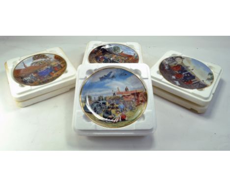 Various Ceramic farm themed plates comprising different farming themes.