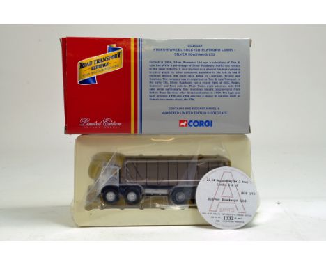 Corgi 1/50 Diecast Truck issue comprising No. CC10103 Road Transport Heritage Series Foden Sheeted Platform in livery of Silv