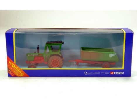 Corgi David Brown 1412 Tractor with Trailer Set.  Looks to be near mint, likely to have not been previously unboxed nor displ