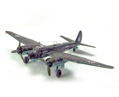 Large Hand Built Plastic Model Aircraft comprising Junkers ju 88c. Some light damage likely expected due to fragile nature bu