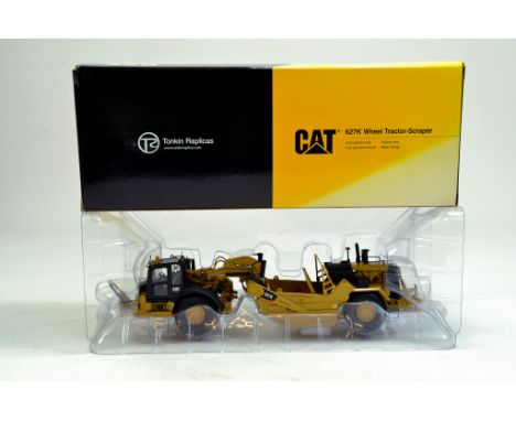 Tonkin Replicas 1/50 CAT 627K Wheel Tractor Scraper. Looks to be complete, excellent and with original box/boxes.