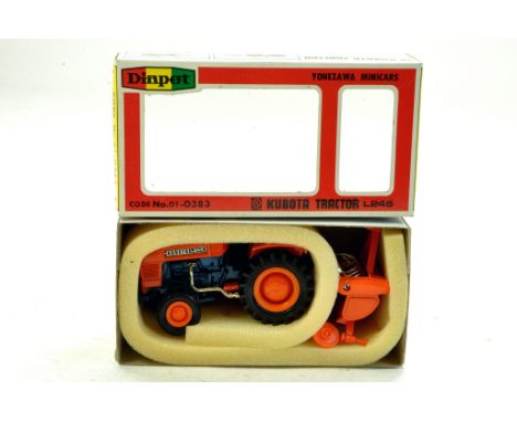 Diapet Yonezawa 1/23 Kubota L-245 Tractor and Roto-Tiller.  Looks to be near mint, likely to have not been previously unboxed