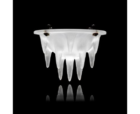 René Lalique'Stalactites' ceiling light, designed 1912-1914Clear and frosted glass.27.5cm diameterMoulded Verrerie D'Alsace m
