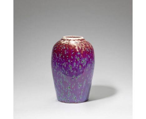 Ruskin PotteryVase, model no. 187, 1925Stoneware, high-fired flambé glaze.20cm highProduced by Ruskin Pottery, West Smethwick