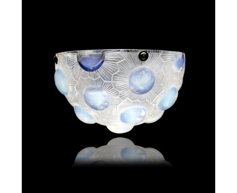 René Lalique'Soleil' ceiling light, designed 1926Opalescent glass, frosted and polished.30.5cm diameterWheel cut R.LALIQUE FR