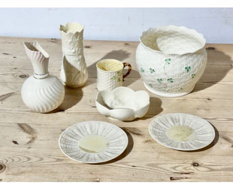 Belleek Pottery. 3 pieces of 2nd period.