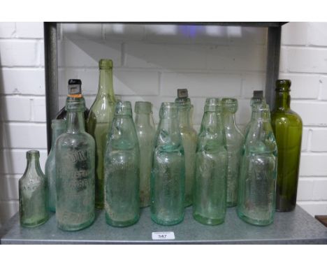 Quantity of vintage glass bottles, (18)