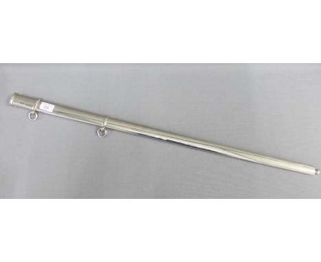 White metal sword scabbard, 85cm long 