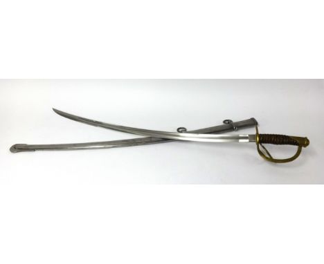 US cavalry trooper’s sabre, stamped U.S. 1864 A.G.M. model by Roby with scabbard (Civil War).