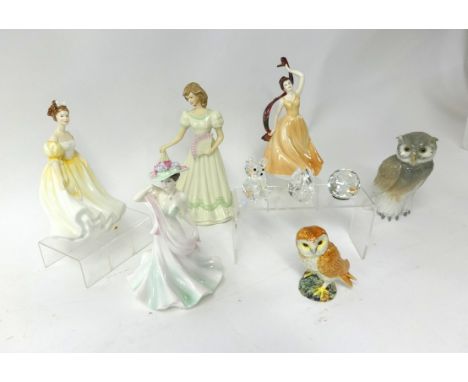 Royal Doulton figurine  HN 3173 Natalie, Royal Grafton 'Emma', Coalport Ladies of Fashion figures and 'Helen', The Regal Coll