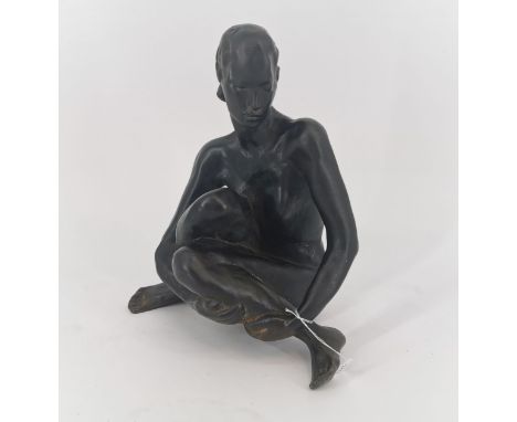 KOLBE, GEORG (Waldheim 1877-1947 Berlin), nach Skulptur: "Sitzende", Bronze, dunkelbraun patiniert, unter dem Stand ligiert m