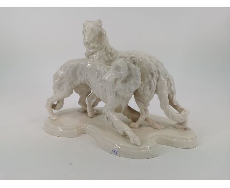 TIERFIGUREN: "Windhunde / Barsois", Keramik, heller Scherben, Entwurf KARIN JARL-SAKELLARIOS (Wien 1885- 1948 ebd.), unter de