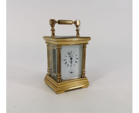 L' EPÉE - TISCHUHR / REISEUHR mit Wecker, in der Art einer OFFIZIERSUHR / BRACKET CLOCK im allseitig facettiert verglasten qu