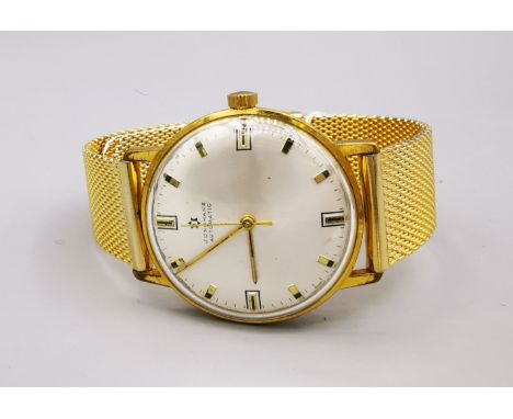 JUNGHANS VINTAGE AUTOMATIKUHR im vergoldeten Gehäuse, 1980er Jahre. 3-Zeiger Uhr mit weißem Zifferblatt, Gehäusedurchmesser 3