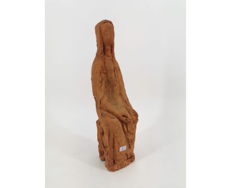 KRAUTWALD, JOSEPH (Borkenstadt / Oberschlesien 1914-2003 Rheine), Skulptur / Bozetto: "Sitzende / "Sitzende Maria", Terrakott