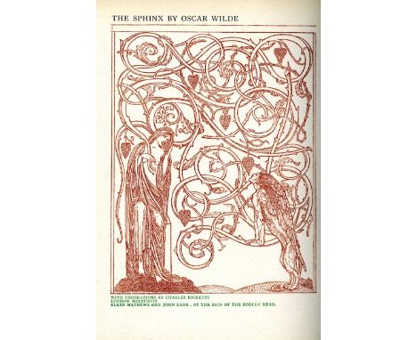 First Edition Limited to 200 Copies

Wilde (Oscar) The Sphinx, With Decorations by Charles Ricketts., 4to L. (Elkin Mathews &