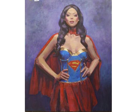 J.G. Mitchell, OOB 'Portrait of Supergirl', unframed, 90cm x 70cm