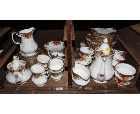 A Royal Albert porcelain Old Country Rose tea and coffee service, seventy-nine pieces