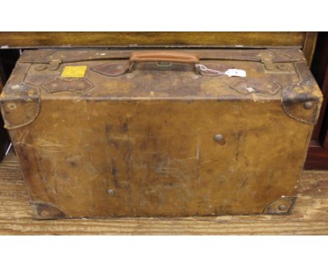 A vintage leather suitcase