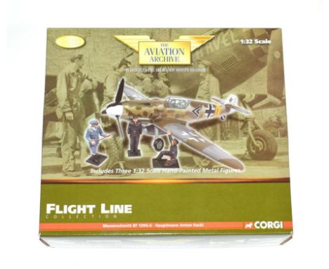 Corgi Aviation Archive Flight Line US34907 1:32 Scale Messerschmitt Bf109G-6 Hauptman Anton Hackl with figures (E box E-G)