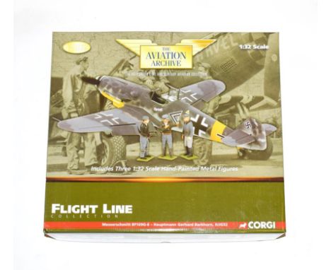 Corgi Aviation Archive Flight Line US34903 1:32 Scale Messerschmitt Bf109G-6 Hauptman Gerhard Backhorn with figures (E box E-