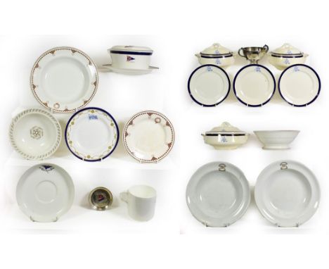 Various Shipping Companies Ceramic Group Pacific Mail seving bowl; Australian Commonwealth Line two bowls; MY Kinuna:  one la