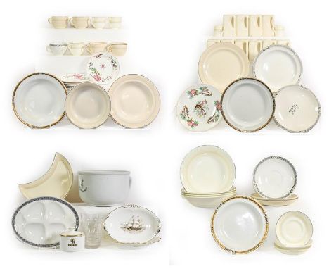 Cunard Ceramic Group ten cube coffee pots, Meat plate, chamber pot, four bowls, six side plates, four soup bowls, four plates