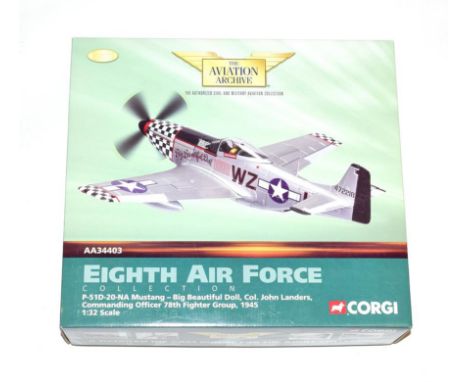 Corgi Aviation Archive AA99126 1:32 Scale Eighth Army Air Force P51D Mustang Big Beautiful Doll (E box E-G)