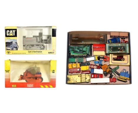 Norscot Cat 2-Ton Tractor Ros Travaux Publics (both G-E boxes F-G) together with assorted unboxed diecast 