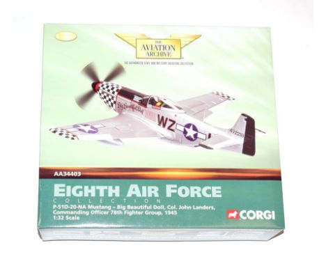 Corgi Aviation Archive AA99126 1:32 Scale Eighth Army Air Force P51D Mustang Big Beautiful Doll (E box E-G)