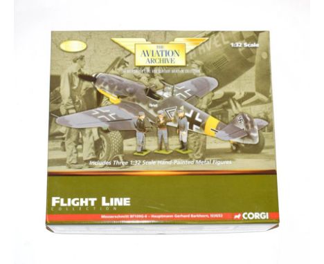 Corgi Aviation Archive Flight Line US34903 1:32 Scale Messerschmitt Bf109G-6 Hauptman Gerhard Backhorn with figures (E box E-