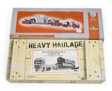 Corgi Heavy Haulage CC13203 DAF XF Super Space Cab King Trailer with Locomotive load with certificate 1639/2600 and US55103  