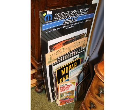 Collection of Automobile Pictures and Prints inc. Plymouth, Mustangs etc 