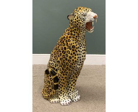 LARGE CERAMIC LEOPARD, 20th century, 81cms (h)Provenance: private collection Conwy